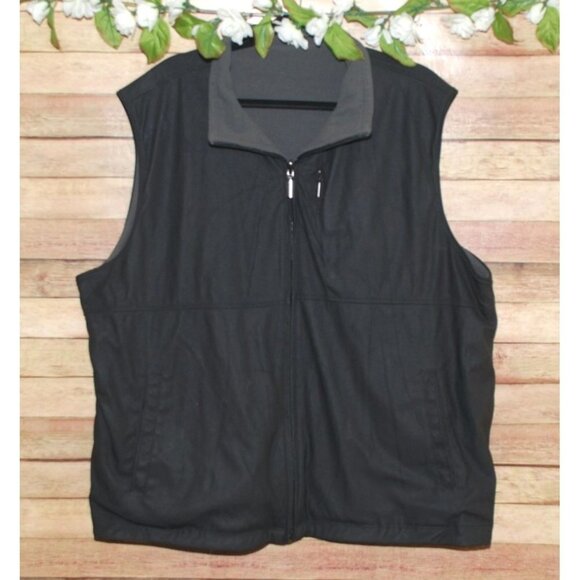 Johnston & Murphy Men's Reversible Vest Jacket Size XXL Black Gray Full Zip - Picture 1 of 13